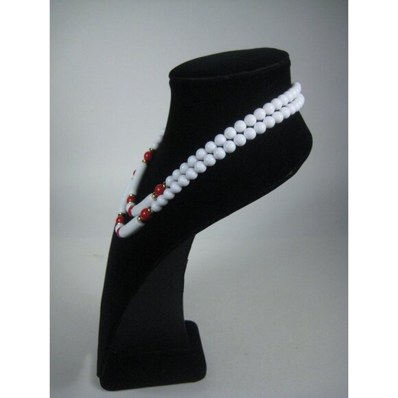 Vintage Multi Strand Beaded Necklace Goldtone 20 Inches Art Deco STYLE - Picture 7 of 8